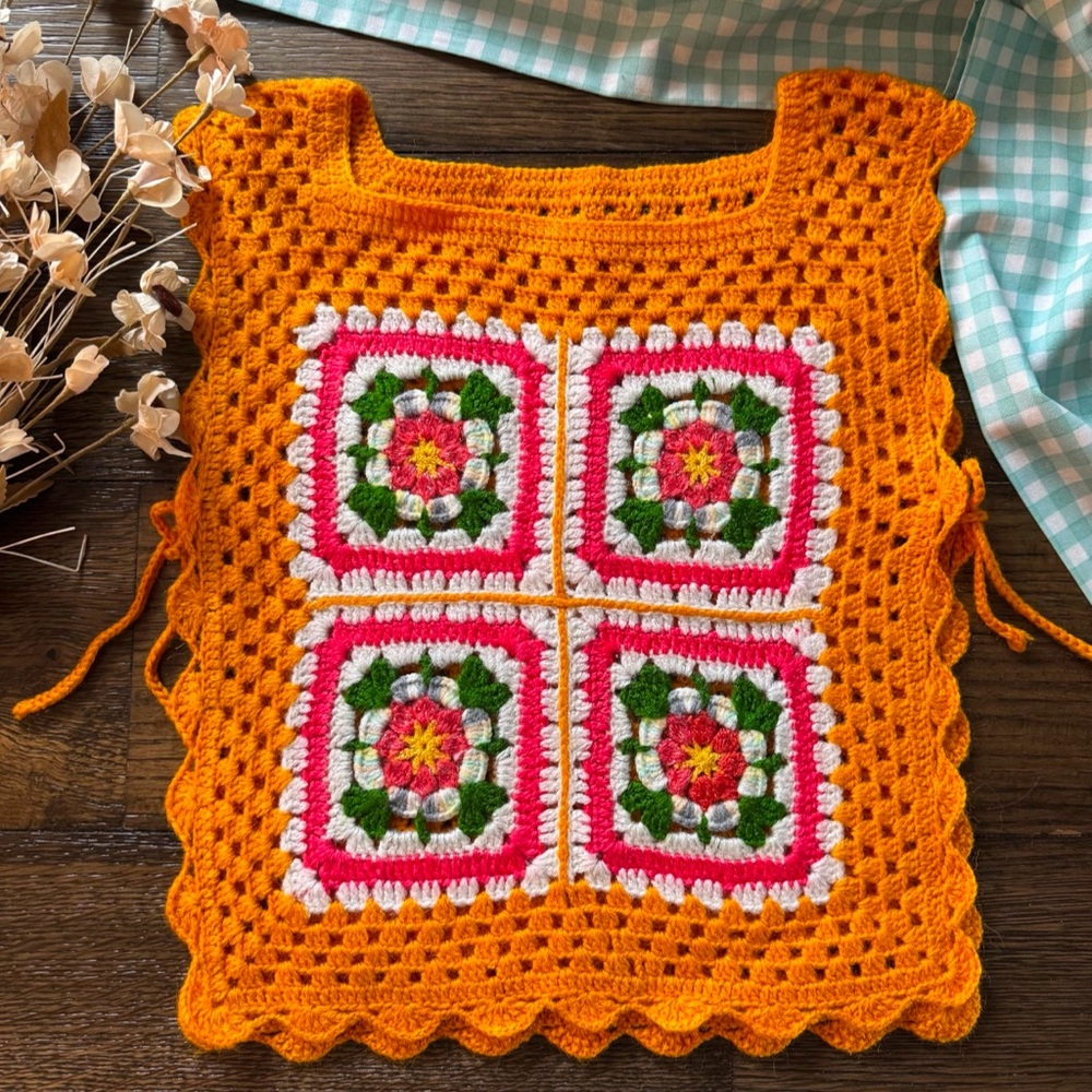 Handmade Orange Crochet Top